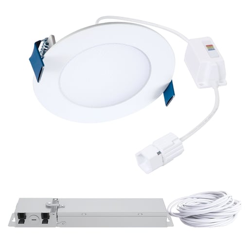 Cooper Lighting - Halo HLBQL4069FS1E-4PK 4-inch HLB QuickLink Low VoltaGE, 600 lumens (nominal), 90 CRI min, 5-color selectable CCT, 120V, phase cut 5% dimming, 4 pack kit including driver.