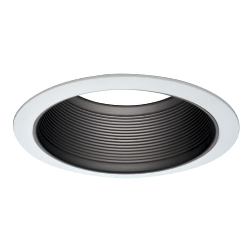 Cooper Lighting - Halo 6100BB 6" Black Tapered Metal Baffle, 2-White Rings Narrow & Wide