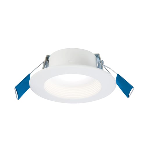 Cooper Lighting - Halo RL4LS9FSD2W1EWHDM 4-inch canless recessed LED downlight, 600/900 selectable lumens (nominal), 90 CRI, selectable CCT with D2W option, 120V 60Hz, LE & TE phase cut 5% dimming, matte white flange,