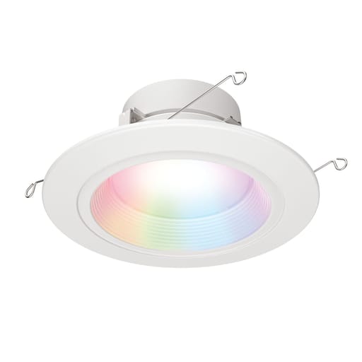Cooper Lighting - Halo RL56069WZRGBWWHR 5"/6" Smart Wi-Fi Retrofit LED Downlight Module, 600 lumens, 90 CRI minimum, WiZ PRO enabled (Wi-Fi + Bluetooth), Full Color, Matte white baffle, Recyclable