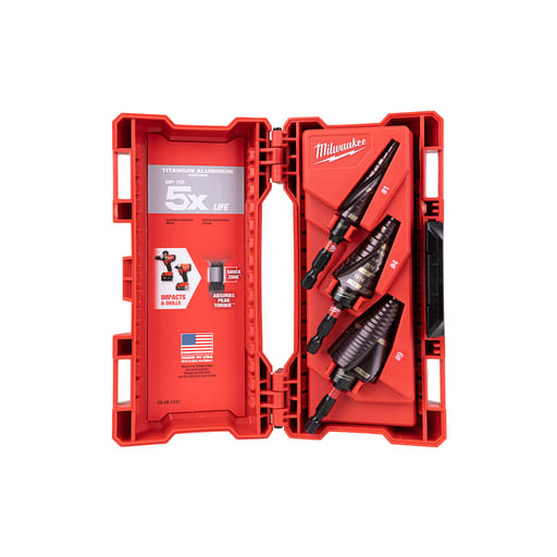 Milwaukee Tool - Milwaukee 48-89-9254 SHOCKWAVE™ Impact Duty Step Bit 3pc Set (#1, #2, #4)