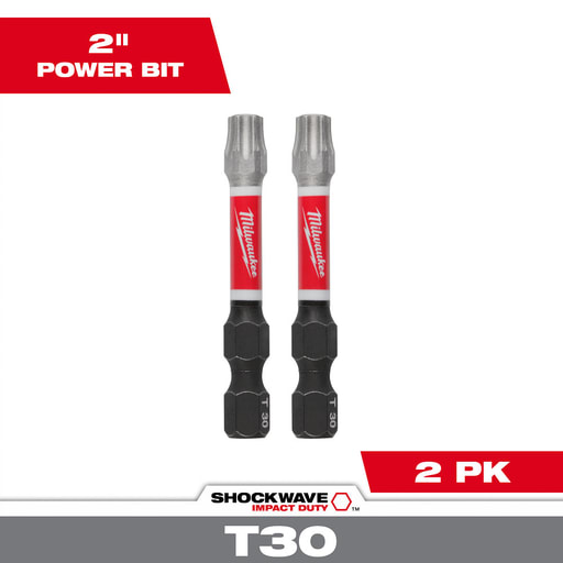 Milwaukee Tool - Milwaukee 48-32-4914 SHOCKWAVE™ 2" Impact Torx® T30 Power Bits (2 Pack)