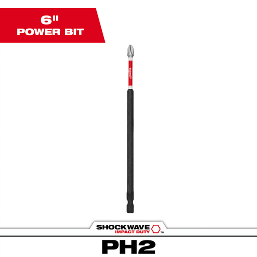 Milwaukee Tool - Milwaukee 48-32-4802 SHOCKWAVE™ 6" Impact Phillips #2 Power Bit
