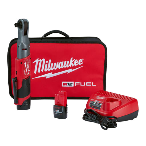 Milwaukee Tool - Milwaukee 2558-22 M12 FUEL™ 1/2" Ratchet Kit, w/ (2) Batteries & Charger