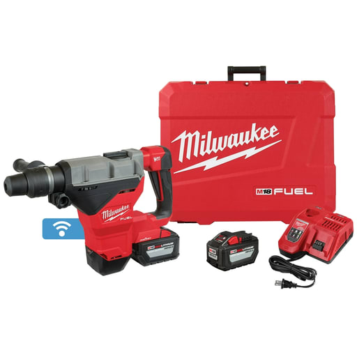 Milwaukee Tool - Milwaukee 2718-22HD M18™ FUEL™ 1-3/4" SDS Max Rotary Hammer with One Key™ Two HD12.0 Battery Kit