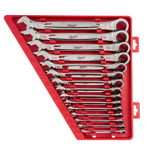 Milwaukee Tool - Milwaukee 48-22-9416 15pc Ratcheting Combination Wrench Set - SAE
