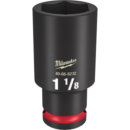 Milwaukee Tool - Milwaukee 49-66-6232 SHOCKWAVE™ Impact Duty™ 1-1/8" Deep 6-Point Socket, 1/2" Drive