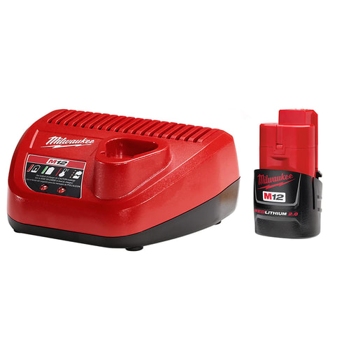 Milwaukee Tool - Milwaukee 48-59-2420 M12™ REDLITHIUM™ 2.0Ah Battery and Charger Starter Kit