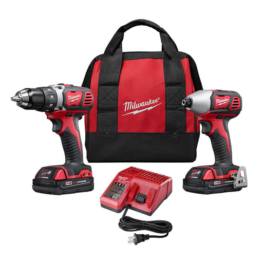 Milwaukee Tool - Milwaukee 2691-22 M18™ Cordless Lithium-Ion 2-Tool Combo Kit: 1/2" Compact Drill/Driver & 1/4" Hex Compact Impact Driver
