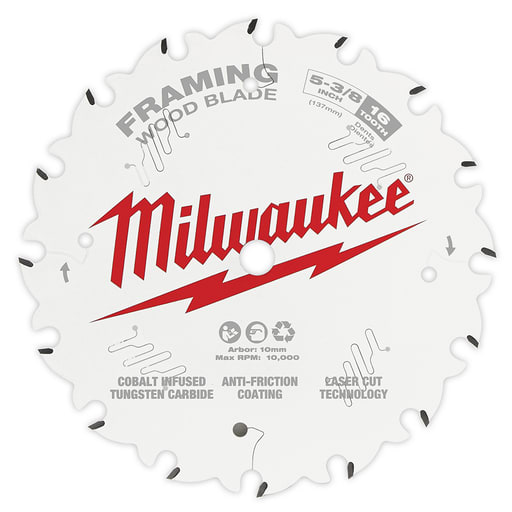 Milwaukee Tool - Milwaukee 48-40-0522 5-3/8" 16T Framing Circular Saw Blade