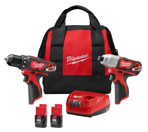 Milwaukee Tool - Milwaukee 2494-22 M12™ Cordless Combo Drill/Driver & 1/4" Hex Impact Driver, w/2 Batteries, Charger & Contractor Bag