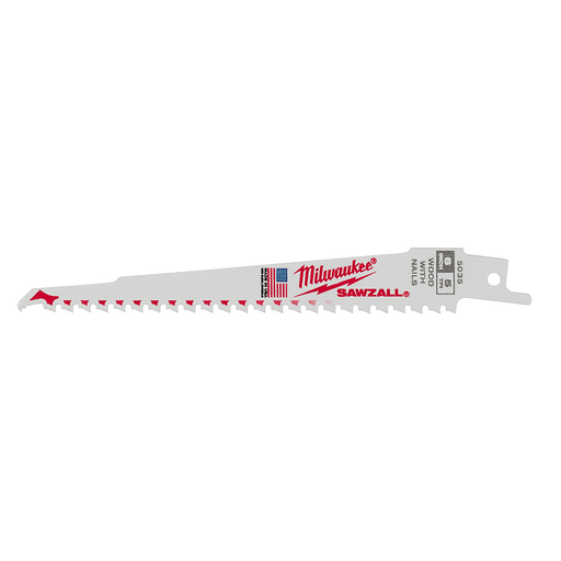 Milwaukee Tool - Milwaukee 48-00-5035 6" x 3/4" x .050" x 5TPI SAWZALL™ Blade, Nail-Embedded Wood (5/Pack)