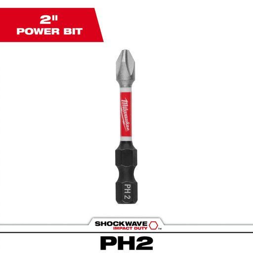 Milwaukee Tool - Milwaukee 48-32-4462 SHOCKWAVE™ 2" Power Insert Bit, Phillips #2