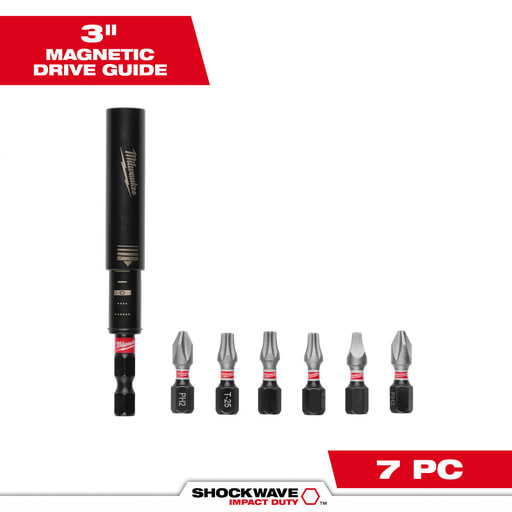 Milwaukee Tool - Milwaukee 48-32-4515 SHOCKWAVE™ 7-Piece Impact Magnetic Drive Guide Set