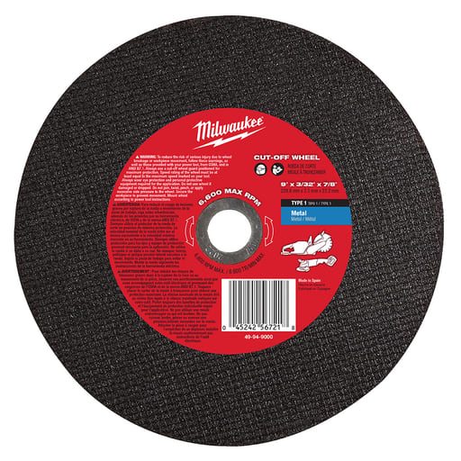 Milwaukee Tool - Milwaukee 49-94-9000 9" x 3/32" x 7/8" Metal Cut-Off Wheel