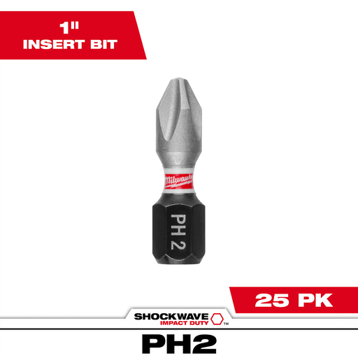 Milwaukee Tool - Milwaukee 48-32-4712 SHOCKWAVE™ Insert Bit, #2 Phillips