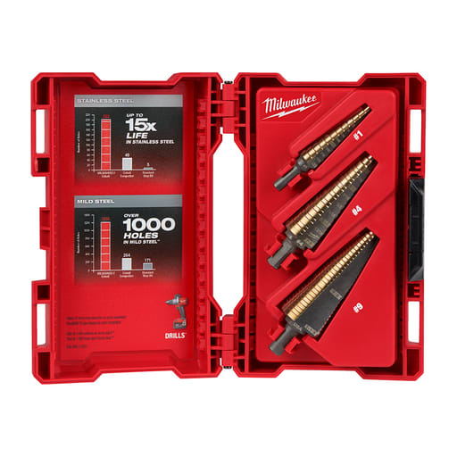 Milwaukee Tool - Milwaukee 48-89-9291 Milwaukee Cobalt Step Drill Bit 3PC Set