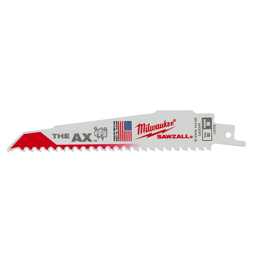 Milwaukee Tool - Milwaukee 48-00-5021 6" x 5-TPI AX™ SAWZALL® Bi-Metal Blade, Nail-Embedded Wood (5/Pack)