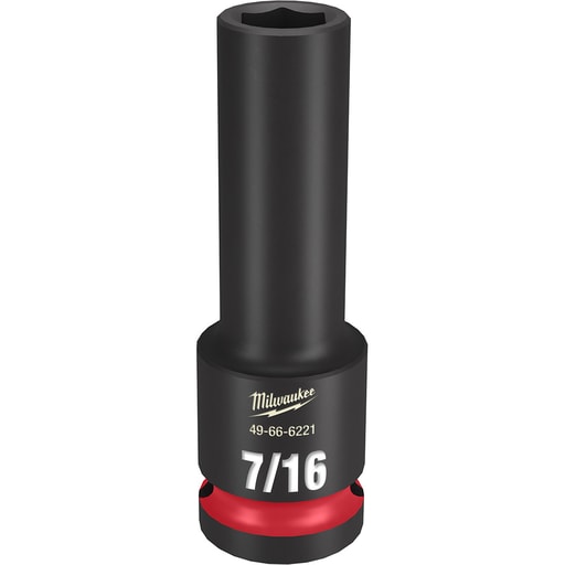 Milwaukee Tool - Milwaukee 49-66-6221 SHOCKWAVE™ Impact Duty™ 7/16" Deep 6-Point Socket, 1/2" Drive