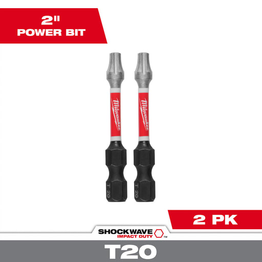 Milwaukee Tool - Milwaukee 48-32-4984 SHOCKWAVE™ 2" Impact Torx® T20 Power Bits (2 Pack)