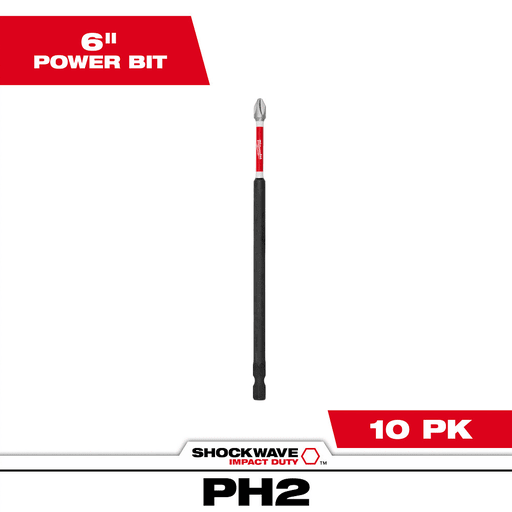 Milwaukee Tool - Milwaukee 48-32-4807 SHOCKWAVE™ 6" Impact Phillips #2 Power Bit