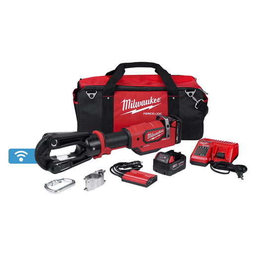 Milwaukee Tool - Milwaukee 2879-22 M18™ FORCE LOGIC™ 15T Crimper Kit, w/ Battery, Charger, and Contractor Bag