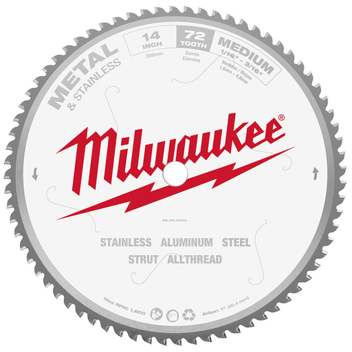 Milwaukee Tool - Milwaukee 48-40-4505 14" Circular Saw Blade, Carbide, 72 Teeth