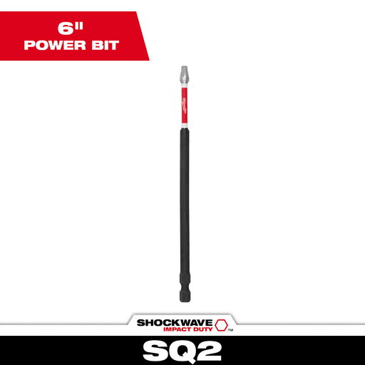 Milwaukee Tool - Milwaukee 48-32-4805 SHOCKWAVE™ 6" Impact Square Recess #2 Power Bit