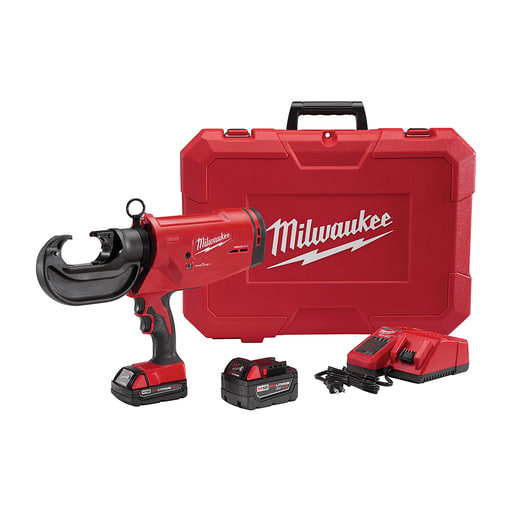 Milwaukee Tool - Milwaukee 2779-22 M18 Force Logic™ 750MCM Crimper Kit, Includes Crimper, (1) M18 XC 5.0 Battery, (1) M18 Compact 2.0 Battery, Charger & Carry Case