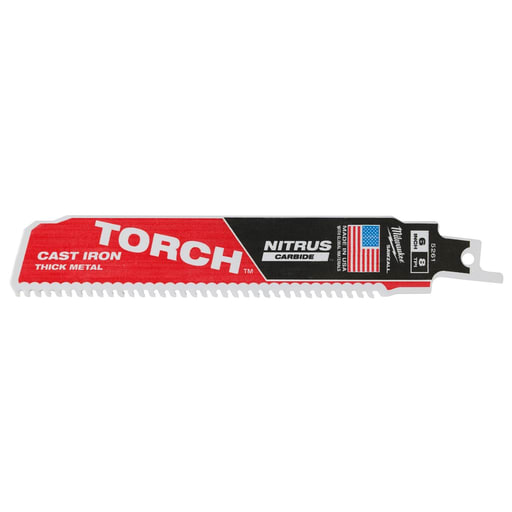 Milwaukee Tool - Milwaukee 48-00-5261 6" x 8-TPI TORCH™ SAWZALL® NITRUS Carbide Blade, Cast Iron (1/Pack)
