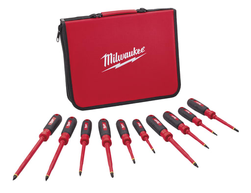 Milwaukee Tool - Milwaukee 48-22-2210 10pc 1000V Insulated Screwdriver Set w/ EVA Foam Case