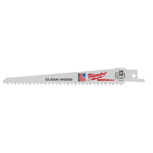 Milwaukee Tool - Milwaukee 48-00-5015 6" x 3/4" x .050" x 6TPI SAWZALL® Blade, Clean Wood (5/Pack)