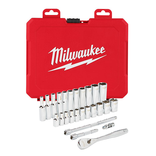 Milwaukee Tool - Milwaukee 48-22-9404 1/4" Drive 26pc Ratchet & Socket Set - SAE