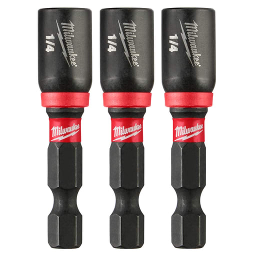 Milwaukee Tool - Milwaukee 49-66-4522 SHOCKWAVE™ 1/4" Magnetic Nutdriver, 1-7/8" Length (3/Pack)