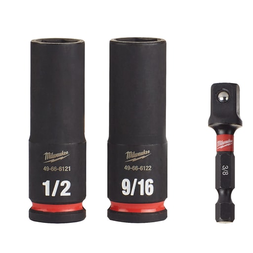 Milwaukee Tool - Milwaukee 49-66-4417 3pc SHOCKWAVE™ Impact Duty 3/8" Drive Deep Well Socket Set