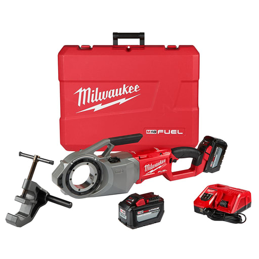 Milwaukee Tool - Milwaukee 2874-22HD M18 FUEL™ Cordless Pipe Threader w/ OneKey™ Kit, includes M18 Battery Pack, Charger, Threading Support Arm & Carrying Case