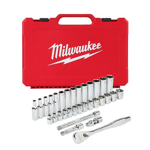Milwaukee Tool - Milwaukee 48-22-9508 3/8" Drive 32pc Ratchet & Socket Set - Metric