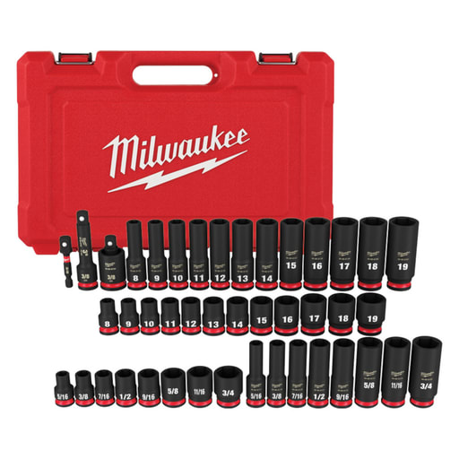 Milwaukee Tool - Milwaukee 49-66-7009 43PCSHOCKWAVE Impact Duty 3/8IN Drive SAE & Metric Deep 6 Point Socket Set
