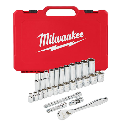 Milwaukee Tool - Milwaukee 48-22-9408 3/8" Drive 28pc Ratchet & Socket Set- SAE