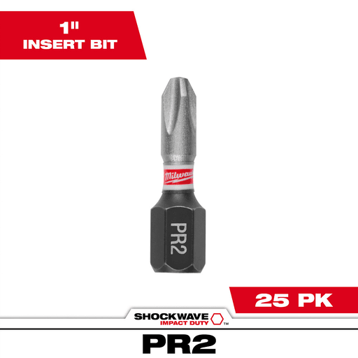 Milwaukee Tool - Milwaukee 48-32-4644 SHOCKWAVE™ Impact Phillips #2 Drywall Insert Bits (25 Pack)