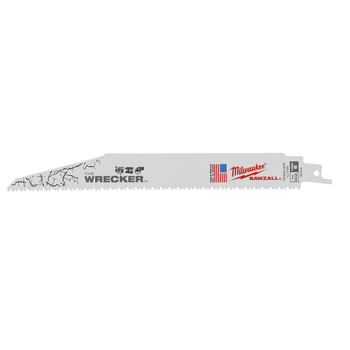 Milwaukee Tool - Milwaukee 48-00-5706 9" x 1" x .062" x 8TPI WRECKER™ SAWZALL® Blade, General Purpose (5/Pack)