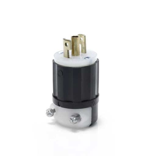 Leviton Mfg Co - Leviton ML2-P 125 Volt 15 Amp 2-Pole 3-Wire NEMA ML2P Black/White Nylon Grounding Non-Polarized Locking Plug