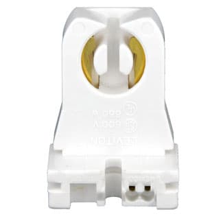 Leviton Mfg Co - Leviton 23351 Medium Bi Pin Standard Low Profile Slide On White Fluorescent Lampholder