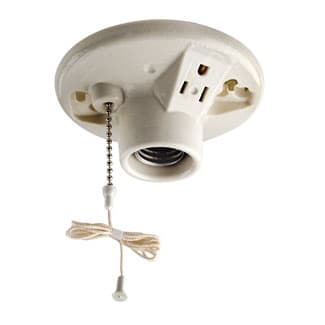 Leviton Mfg Co - Leviton 9726-C 125 Volt 660 W White Glazed Porcelain Twist-Lock 1-Piece 1-Circuit Medium Incandescent Lampholder