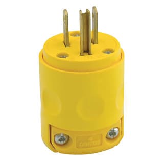 Leviton Mfg Co - Leviton 515PV 125 Volt 15 Amp 2-Pole 3-Wire NEMA 5-15P Yellow PVC Grounding Polarized Straight Blade Plug