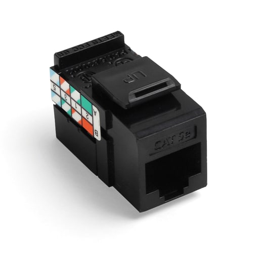 Leviton Mfg Co - Leviton 5G108-RE5 Category 5E Black Plastic 1-Piece Channel Rated UTP Jack Connector