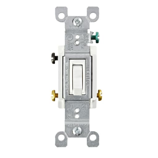 Leviton Mfg Co - Leviton 1453-2W 3 Way White Toggle Switch