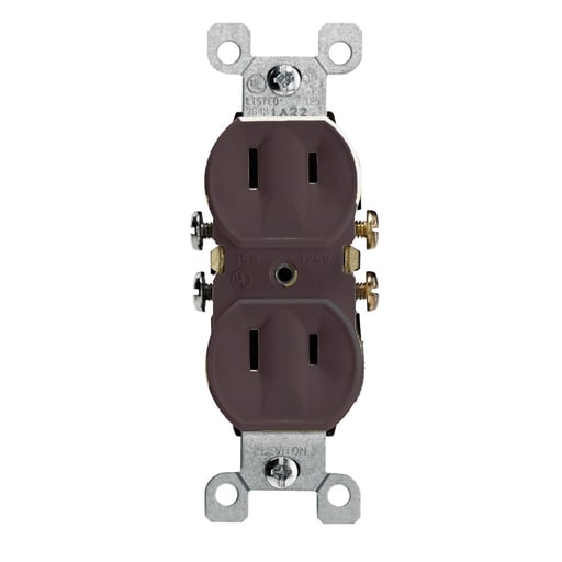 Leviton Mfg Co - LEV 223 DUPLEX RECEPT BRN