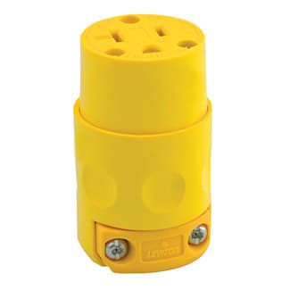 Leviton Mfg Co - Leviton 520CV 125 Volt 20 Amp 2-Pole 3-Wire NEMA 5-20R Yellow PVC Grounding Straight Blade Connector