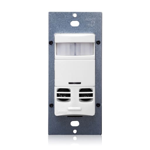 Leviton Mfg Co - Leviton OSSMT-MDW 120 to 277 VAC 1-Pole 1/4 Hp White Passive Infrared/Ultrasonic Wall Switch Occupancy Sensor
